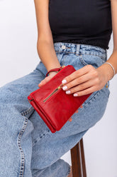 Gobin Kırmızı Telefon Bölmeli Bayan El çantası - OL-1096