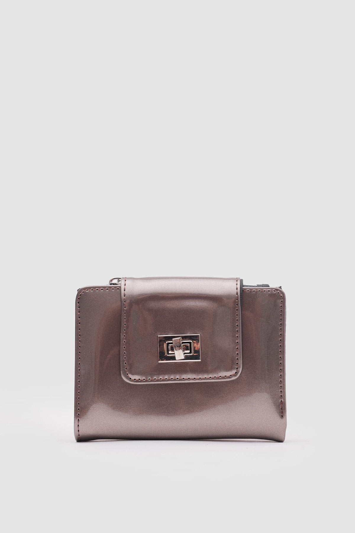 Perla Antrasit Rugan Kilit Detaylı Bayan Cüzdan - OL-2030