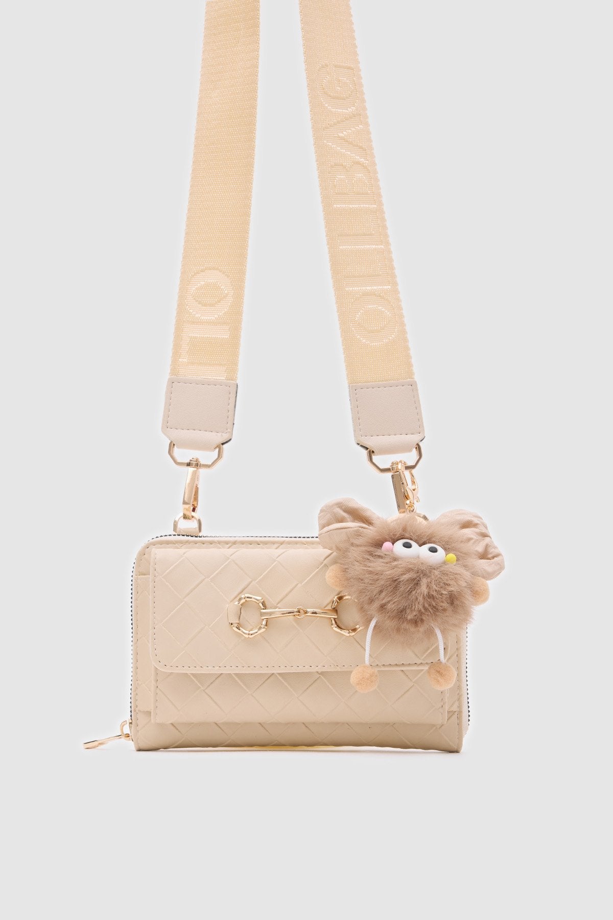 Kulaklı Kahve Renk Çanta Cüzdan Charm