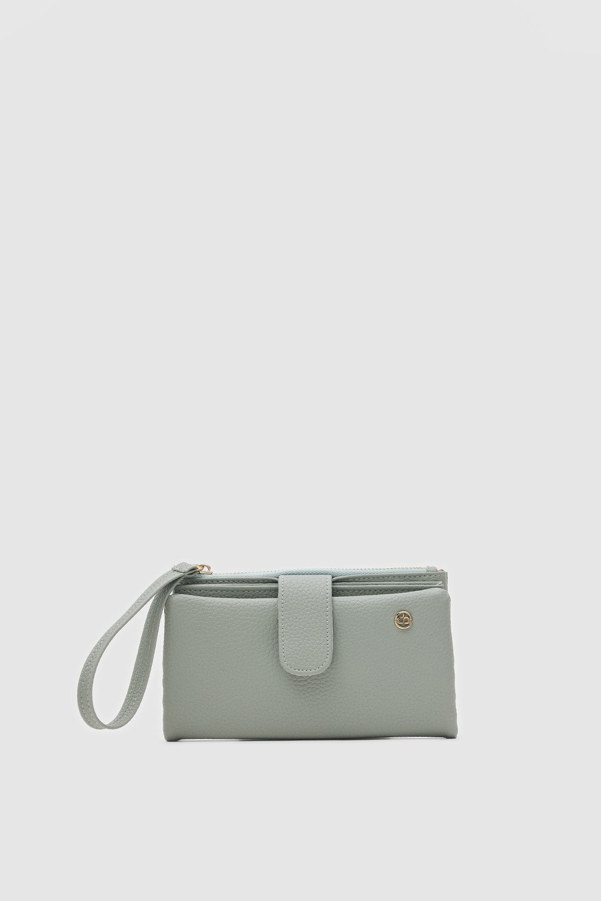 Etras Pasaport Bölmeli Mint Renk Çok Gözlü Kadın Cüzdan