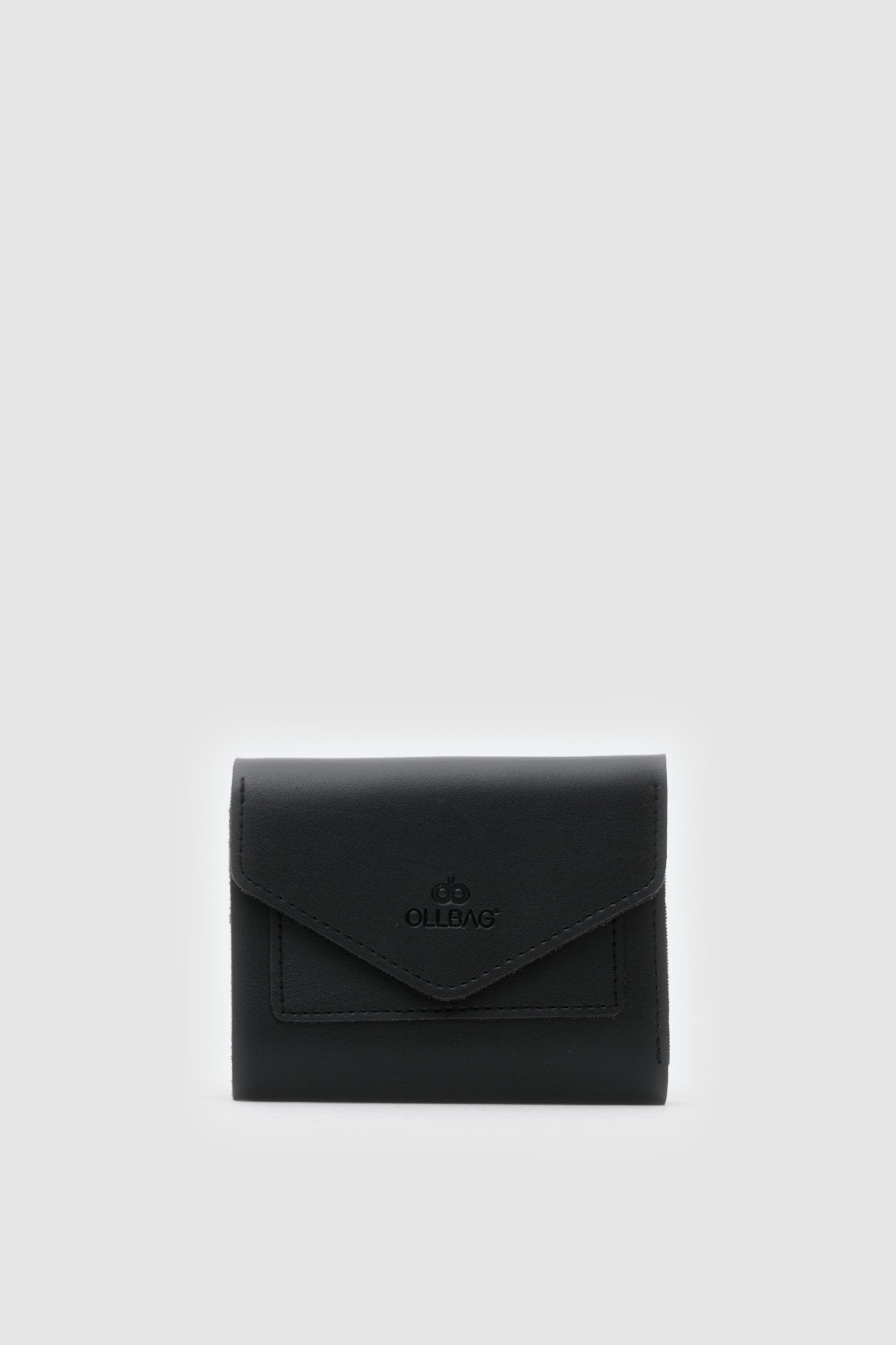 Srope Siyah Minimal Zarf Kapak Görünümlü Bayan Cüzdan