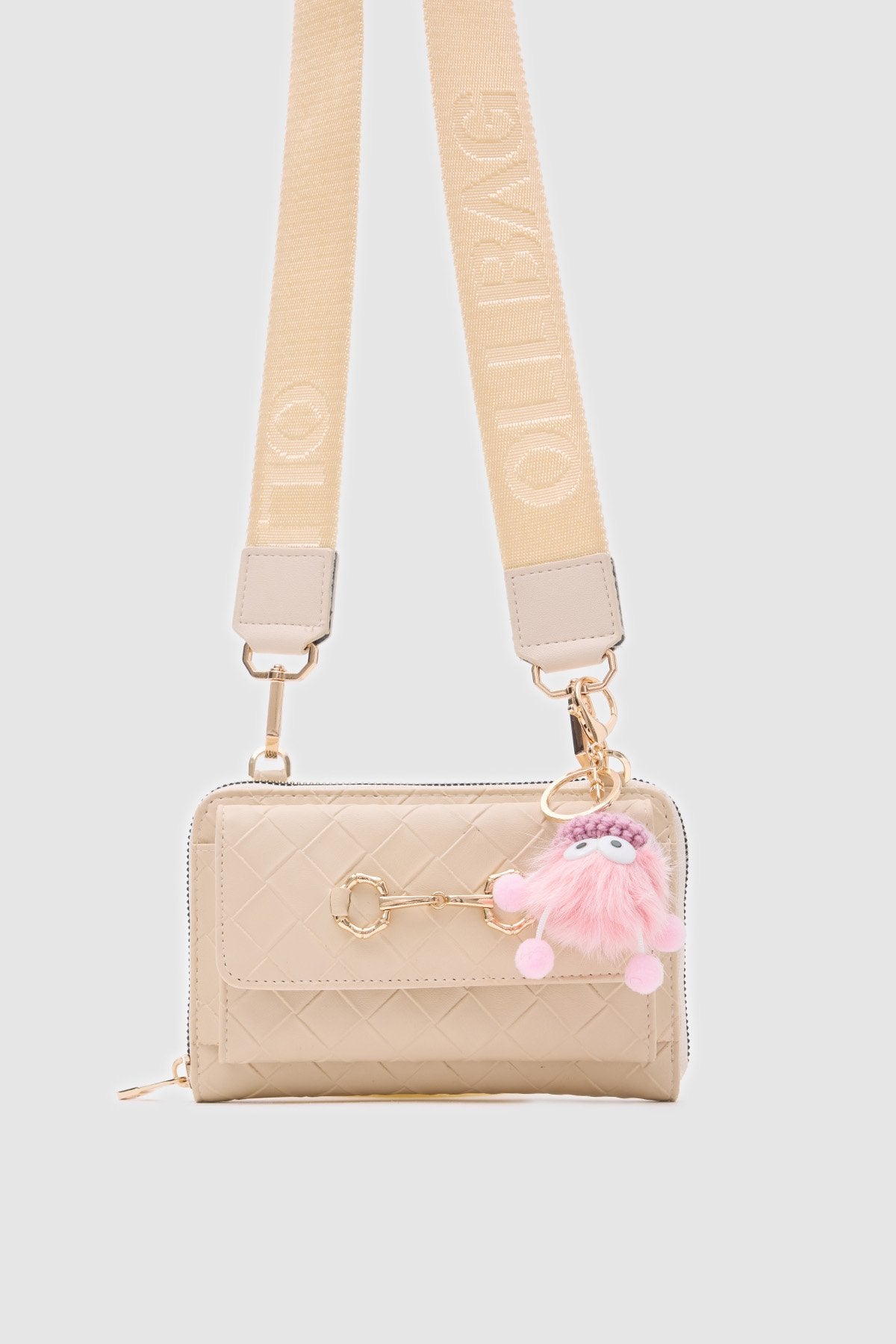 Şapkalı Pembe Renk Çanta Cüzdan Charm